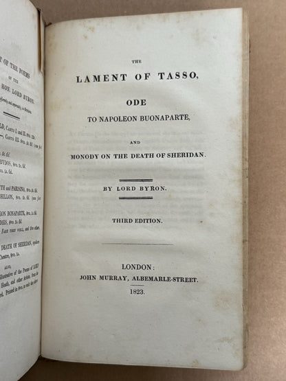 Select Poems by Lord Byron 1823; Childe Harold 1st ed.