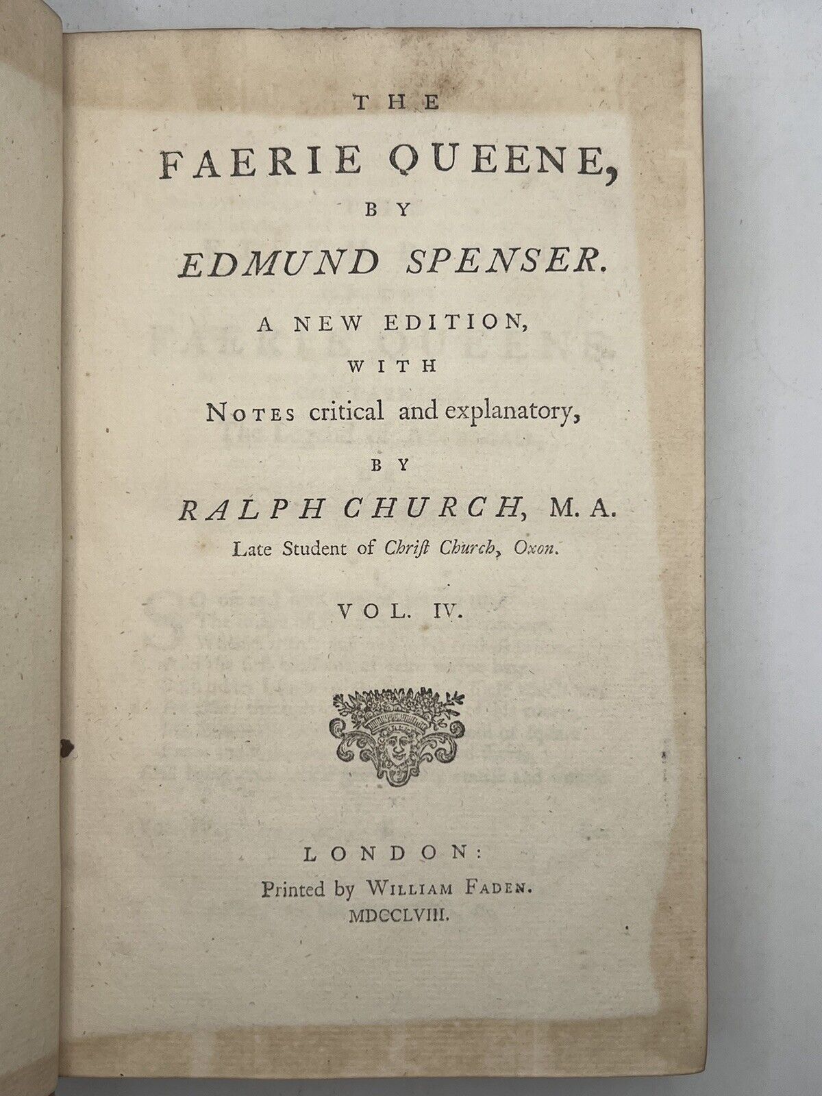 The Faerie Queene by Edmund Spenser 1758