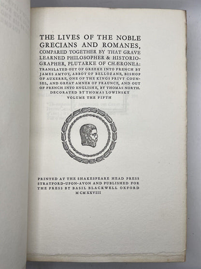 Plutarch's Lives 1928 Shakespeare Head Press 1/100 Signed Limited Edition