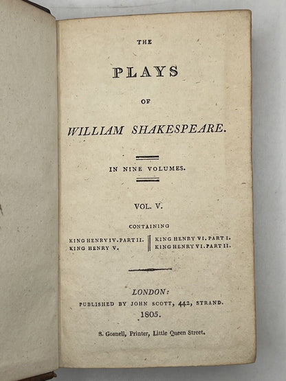 The Plays of William Shakespeare 1805