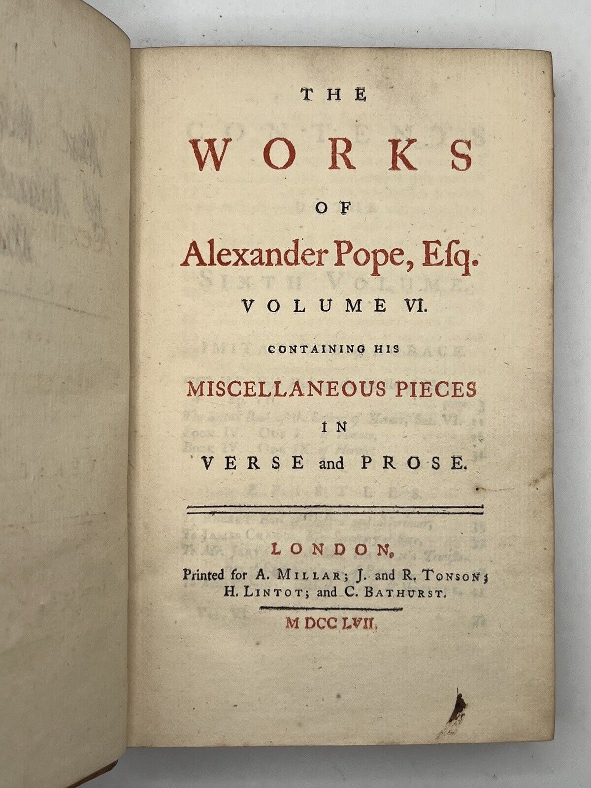 The Works of Alexander Pope 1757