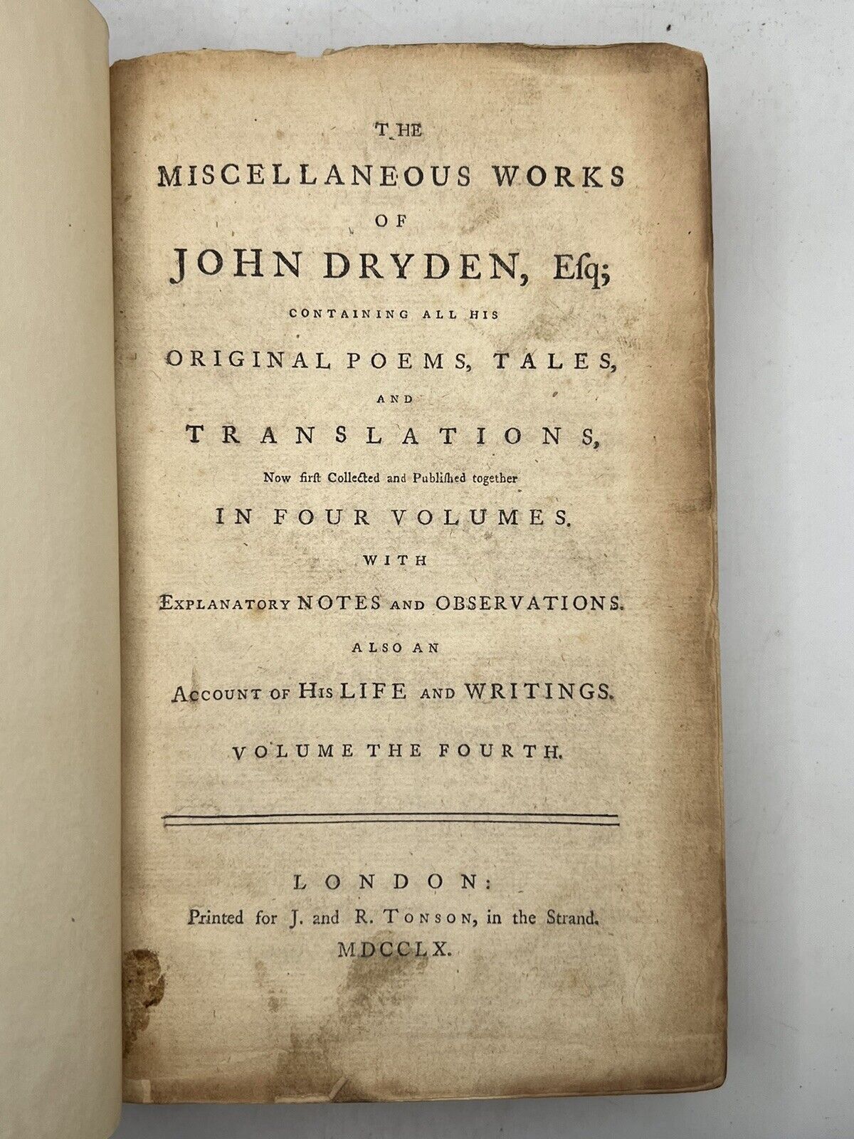 The Works of John Dryden 1760