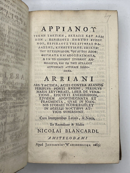 Arrian's History of Alexander the Great 1668 Blancard's Edition