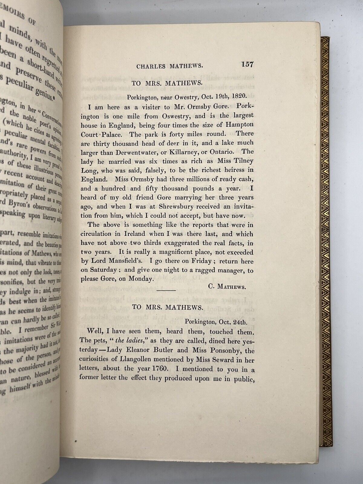 Memoirs of Charles Mathews 1838 First Edition