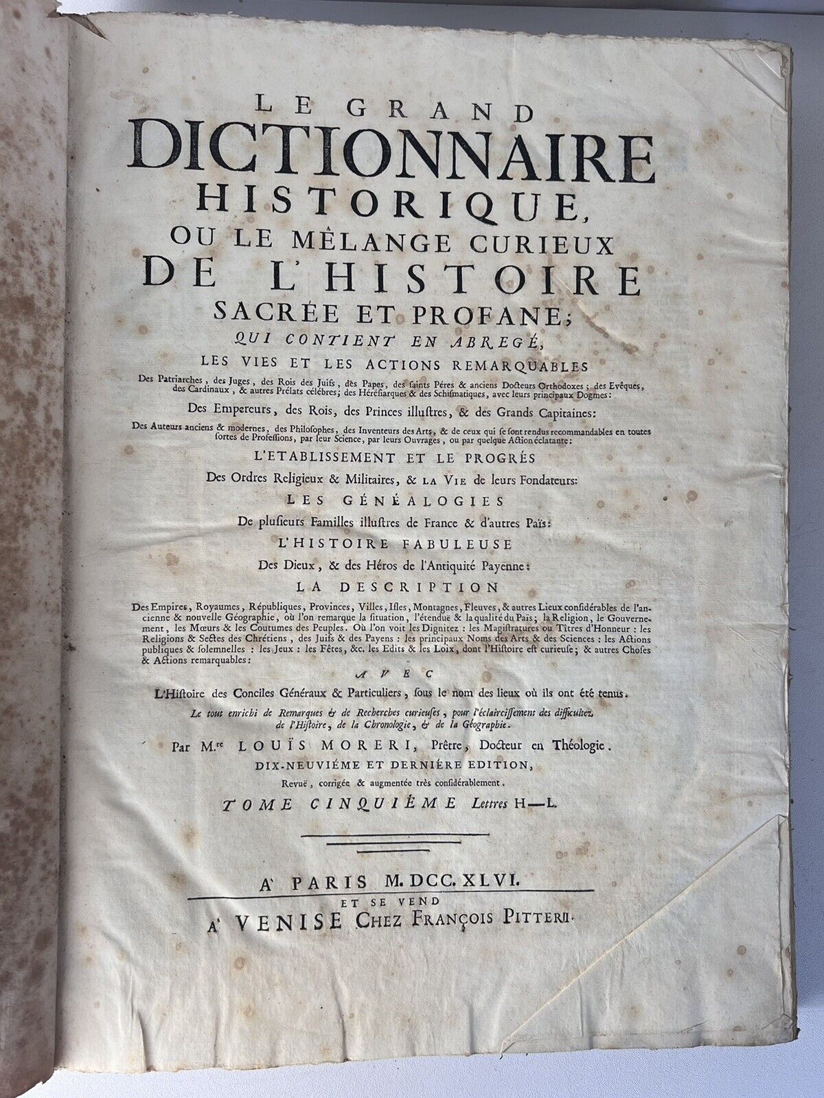 Sacred and Profane History by Louis Moreri 1743-9