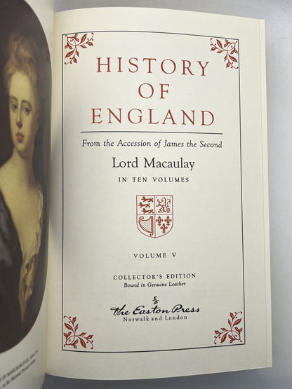 The History of England by Lord Macaulay 1993 Easton Press