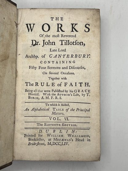 The Works of John Tillotson 1754