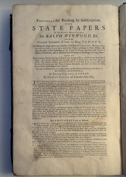 Burnet's History of His Own Time 1724 First Edition