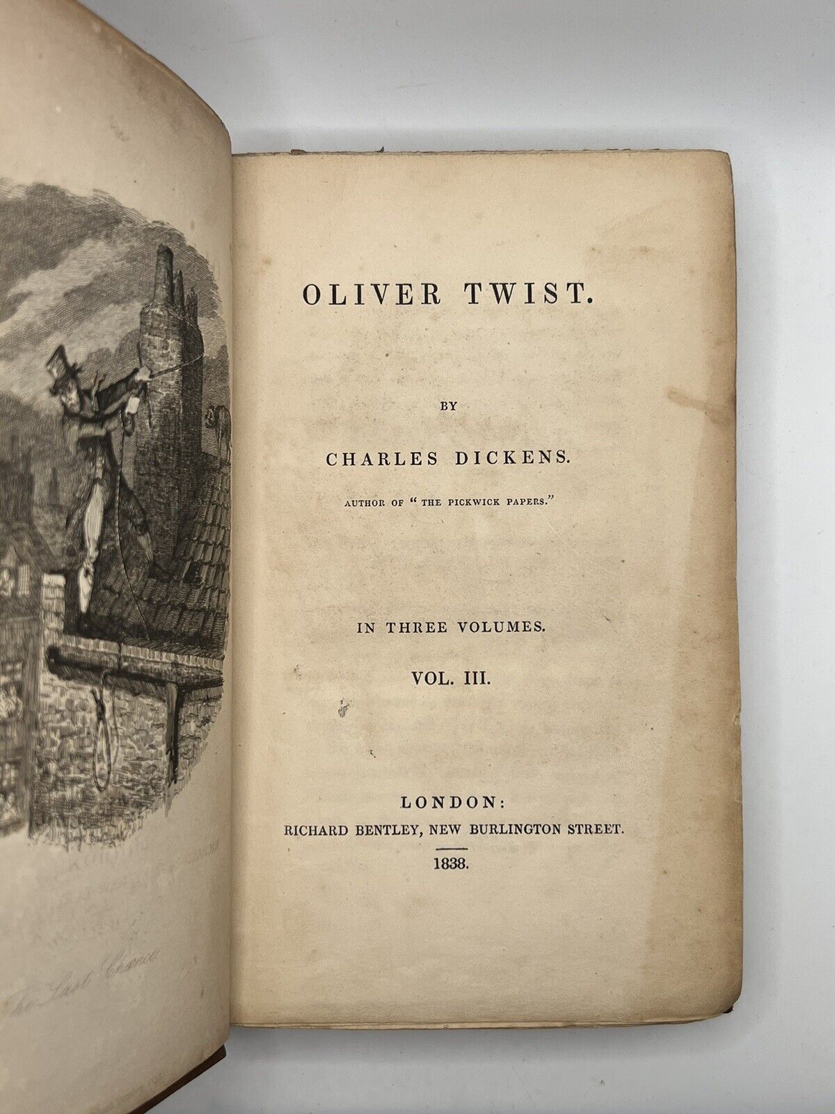 Oliver Twist by Charles Dickens 1838 First Edition in Original Cloth