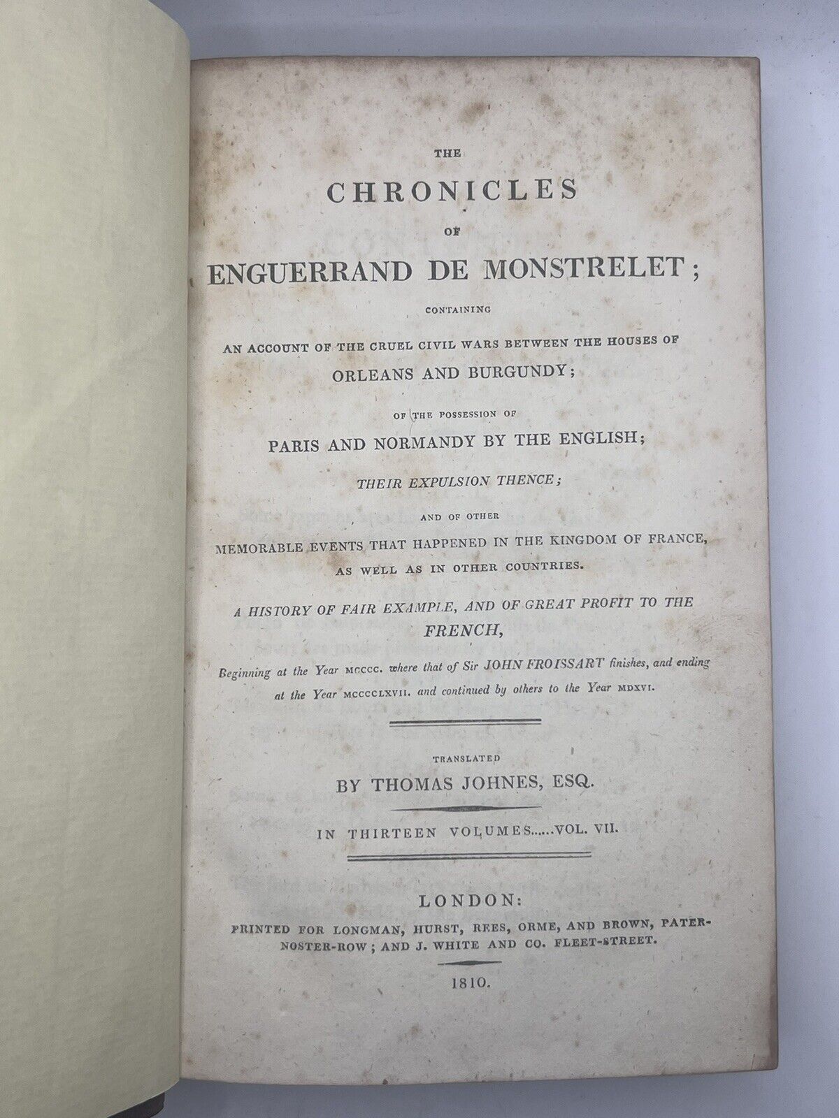 The Chronicles of Montstrelet 1810