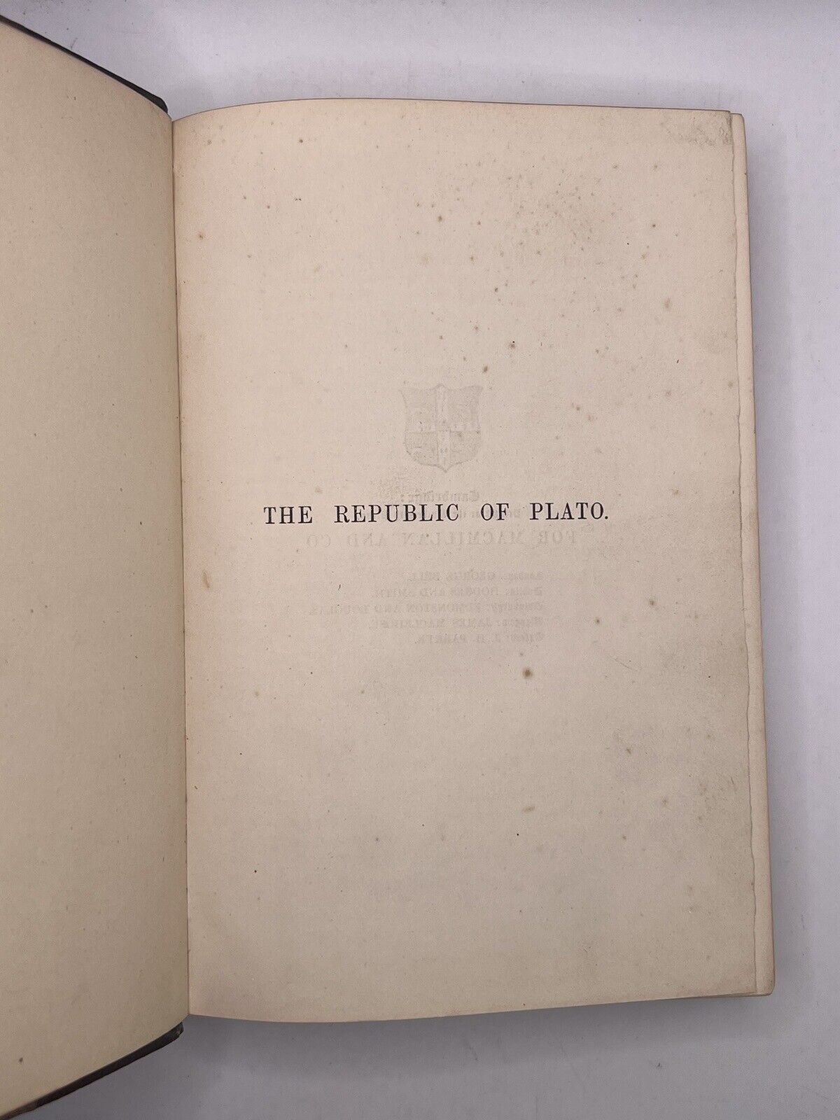 The Republic of Plato 1852