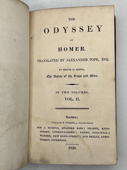 The Iliad and The Odyssey by Homer 1820 Alexander Pope Translation