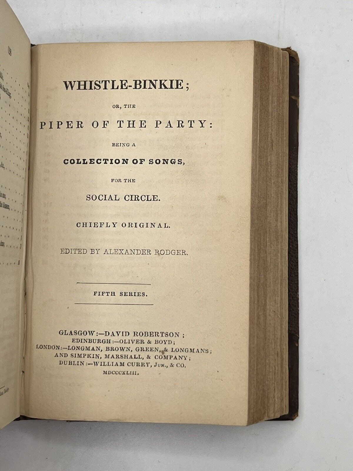 Whistle-Binkie; A Collection of Songs for the Social Circle 1842-6