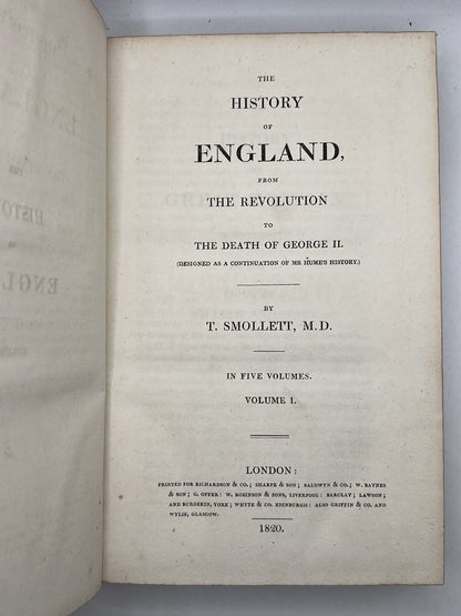 The History of England by David Hume & Tobias Smollett 1820