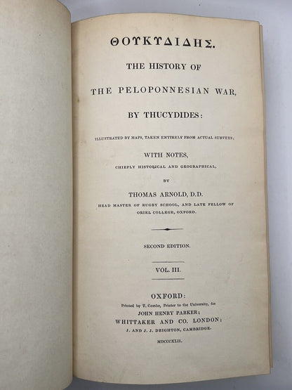 The History of the Peloponnesian War by Thucydides 1840 - Arnold Edition