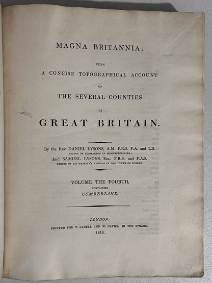 Lyson's Magna Britannia 1806-22 First Edition