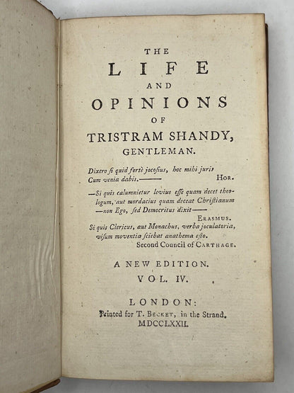 The Life and Opinions of Tristram Shandy by Laurence Sterne 1773