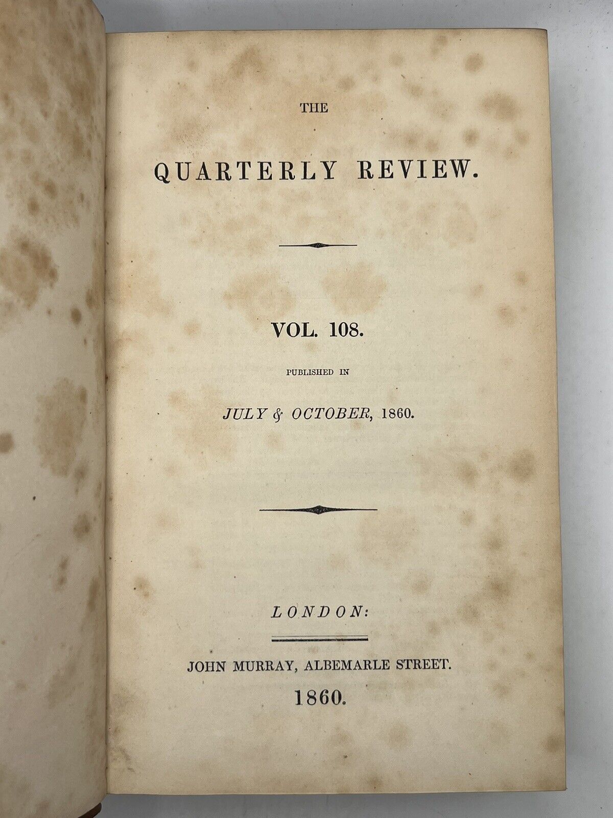 Charles Darwin Origin of Species Quarterly Review 1859-1861 First Edition