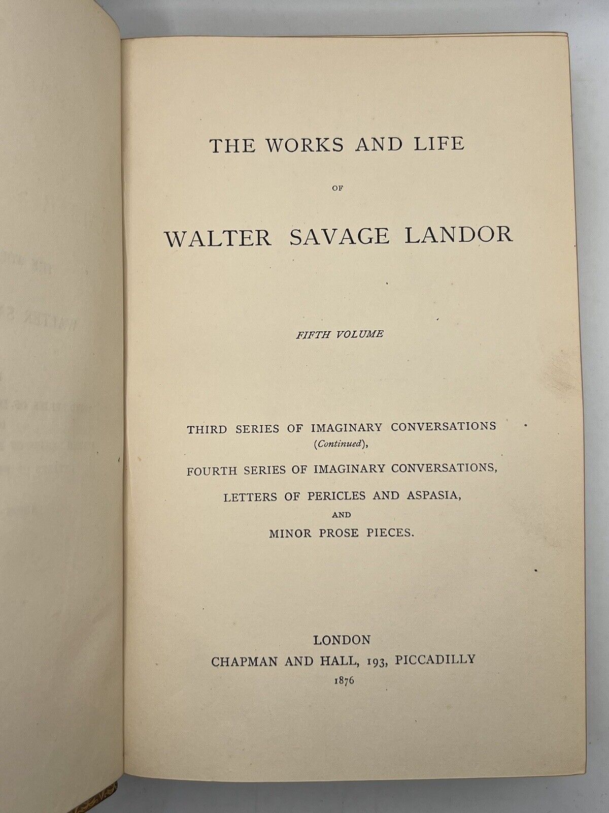 The Works of Walter Savage Landor 1876