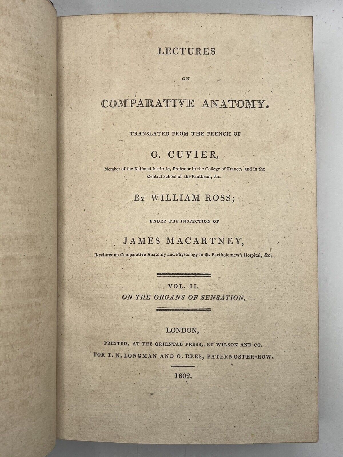 Lectures on Comparative Anatomy by William Ross 1802