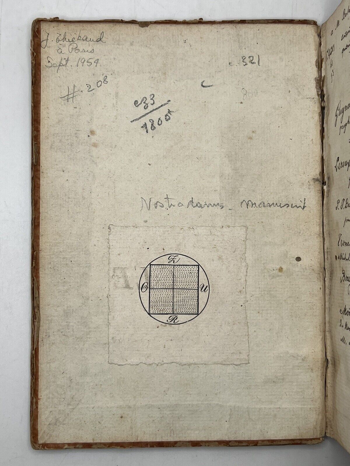 The Prophecies of Nostradamus c.1790 Handwritten Manuscript