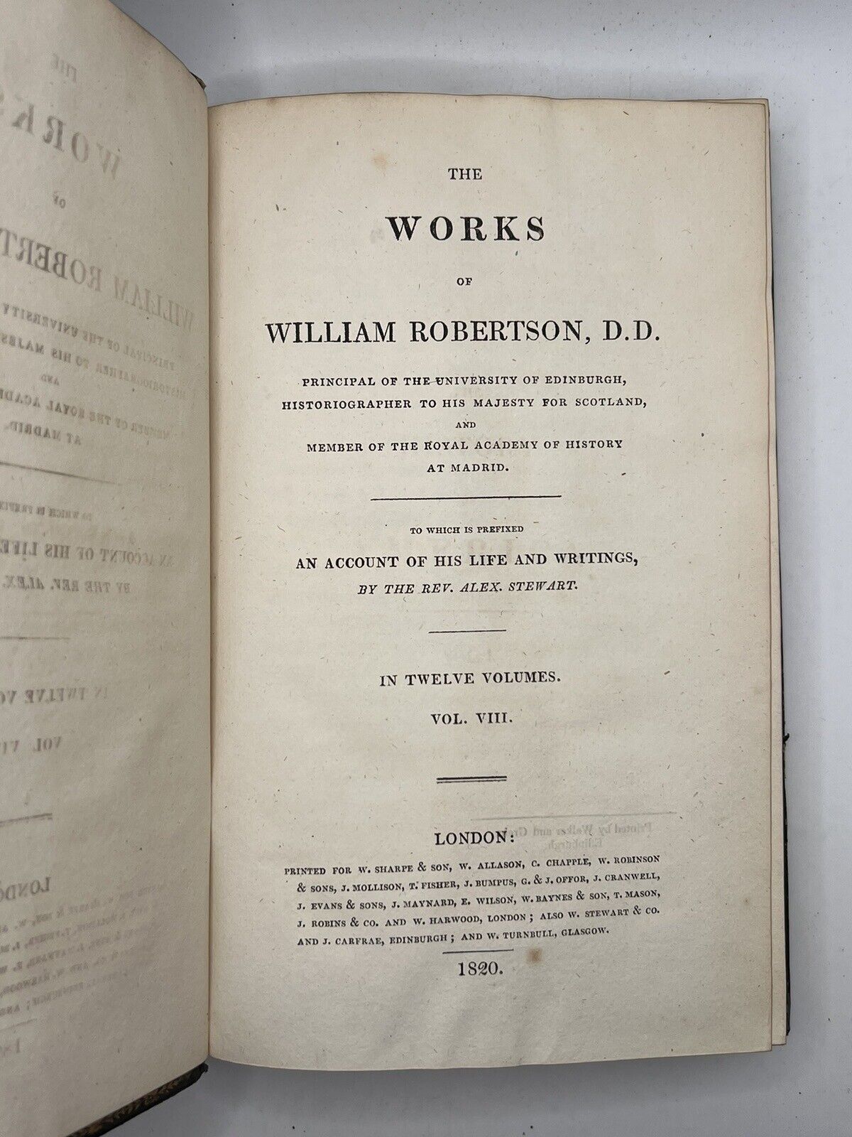 The Works of William Robertson 1820