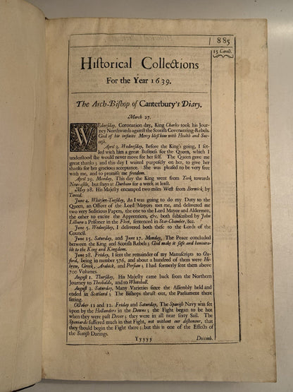 Rushworth History of England 1659-80 First Edition