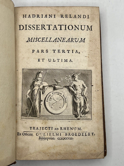 Adriaan Reland Dissertations 1706 First Edition