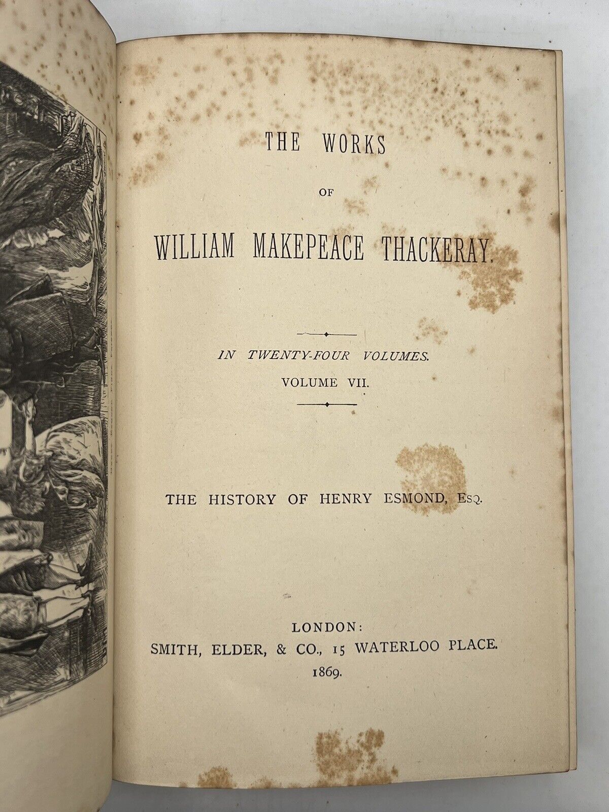 The Works of W.M. Thackeray 1869 First Edition, Bickers Fine Binding