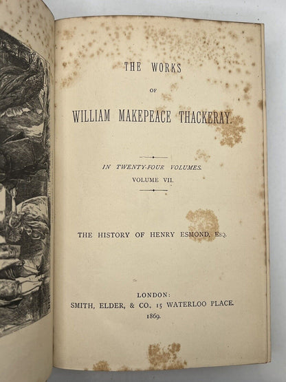 The Works of W.M. Thackeray 1869 First Edition, Bickers Fine Binding