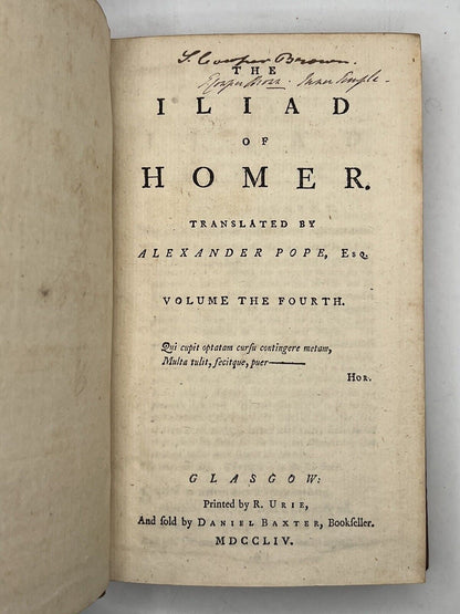 The Iliad of Homer 1754 Alexander Pope