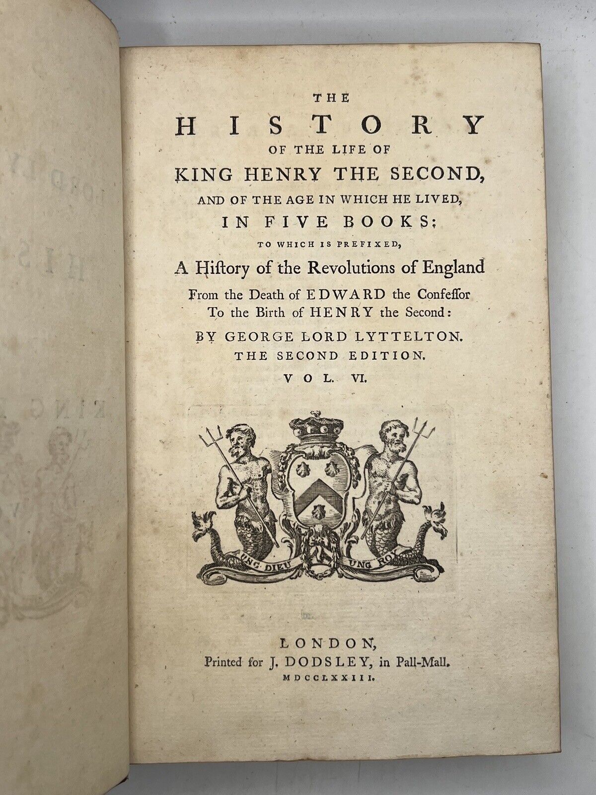 History of King Henry II by George Lord Lyttelton 1769