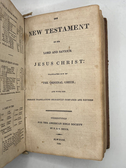 Antique King James Bible 1828 AMERICAN CIVIL WAR PROVENANCE; US Navy USS Hornet