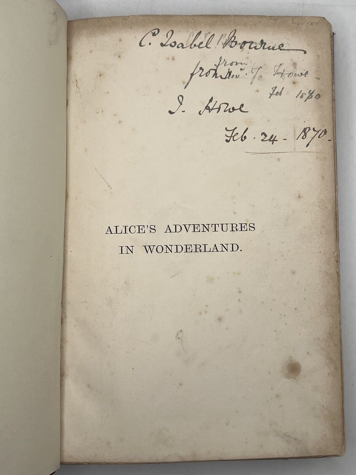 Alice's Adventures in Wonderland by Lewis Carroll 1866 First Edition