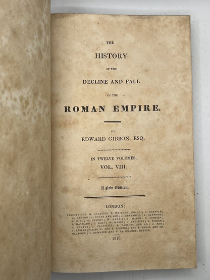 The Decline and Fall of the Roman Empire by Edward Gibbon 1819 in 12 Volumes