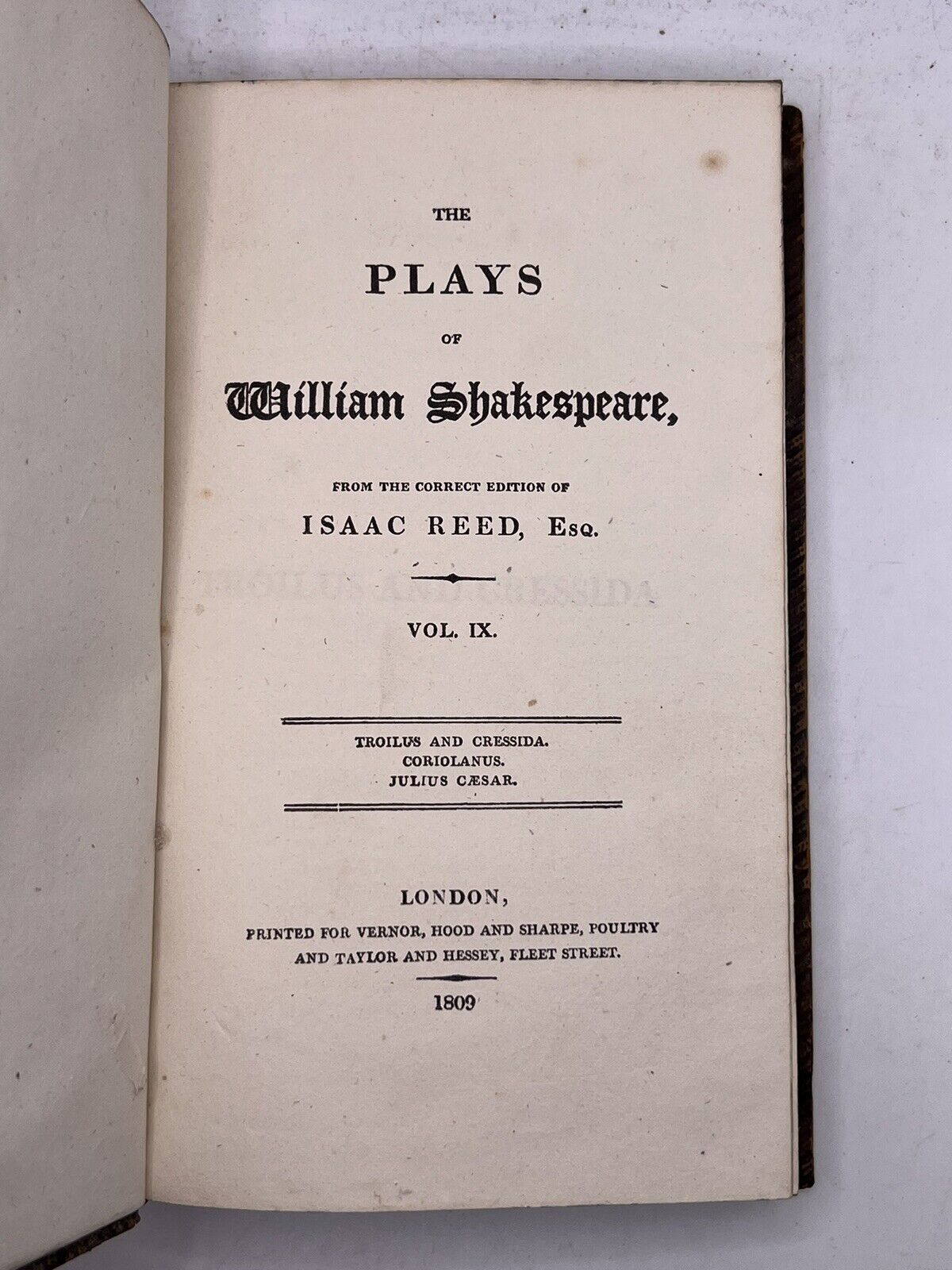 The Plays of William Shakespeare 1809 - Isaac Reed Edition