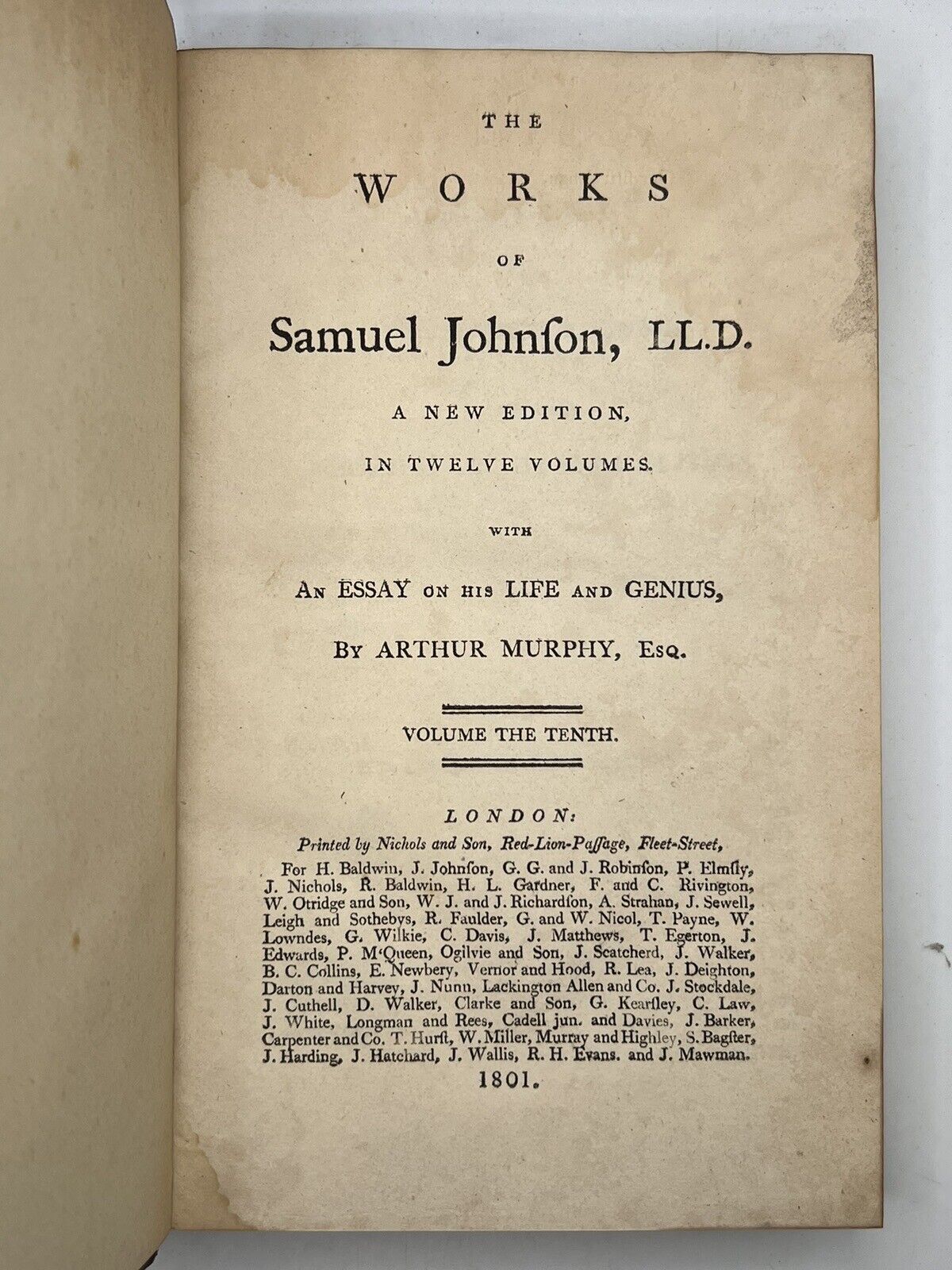 The Works of Samuel Johnson in 12 Vols 1801 The Arthur Murphy Edition