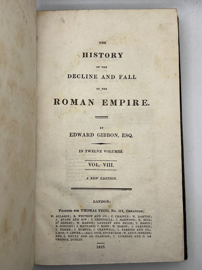 The Decline and Fall of the Roman Empire by Edward Gibbon 1816