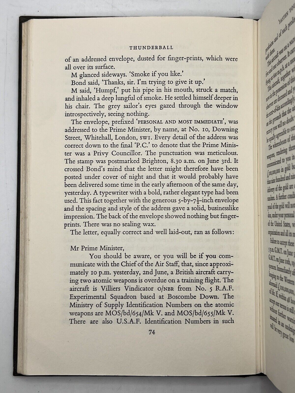 Thunderball by Ian Fleming 1961 First Edition First Impression