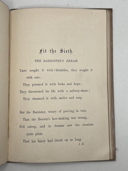 The Hunting of the Snark by Lewis Carroll 1876 First Edition Original Cloth