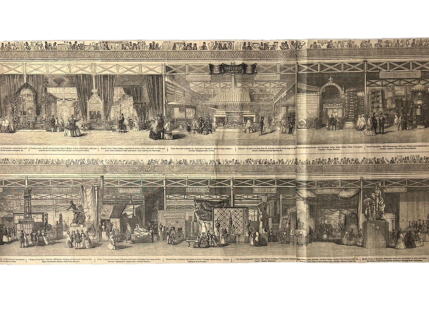 A Panorama of the Great Exhibition of 1851 from the Illustrated London News