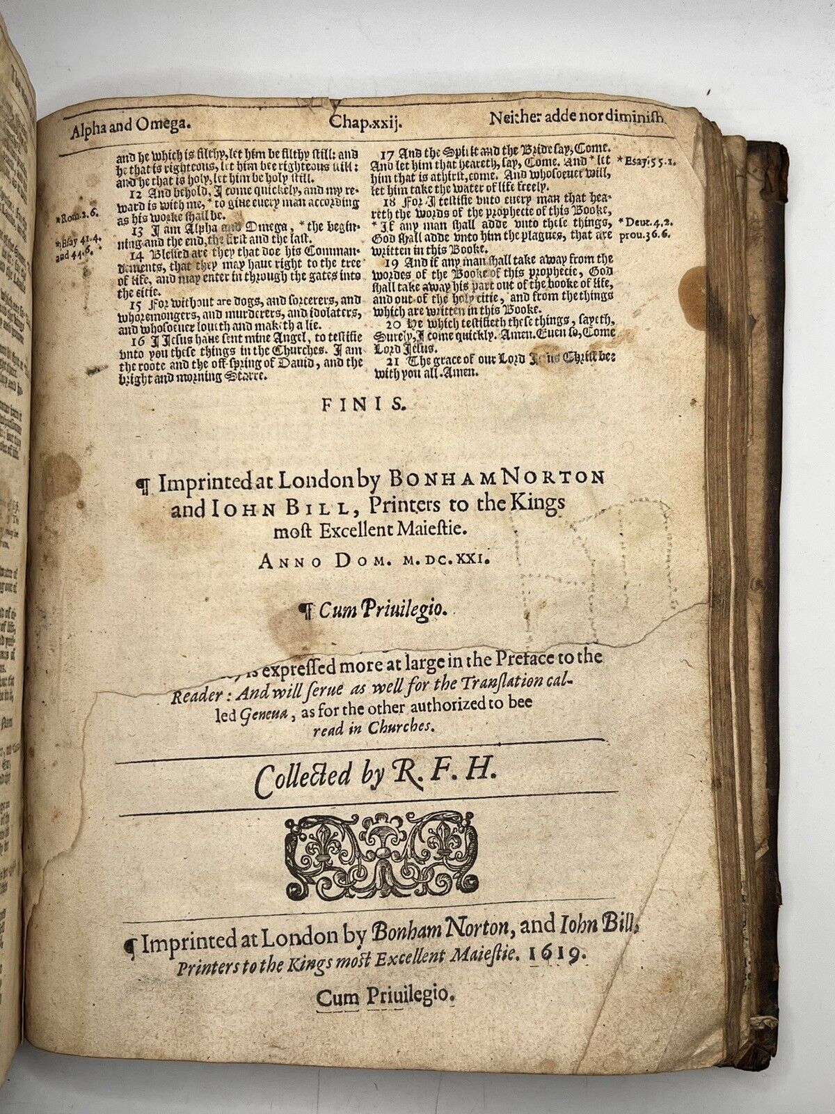 The King James Bible 1621 Rare Early Edition with Misprints