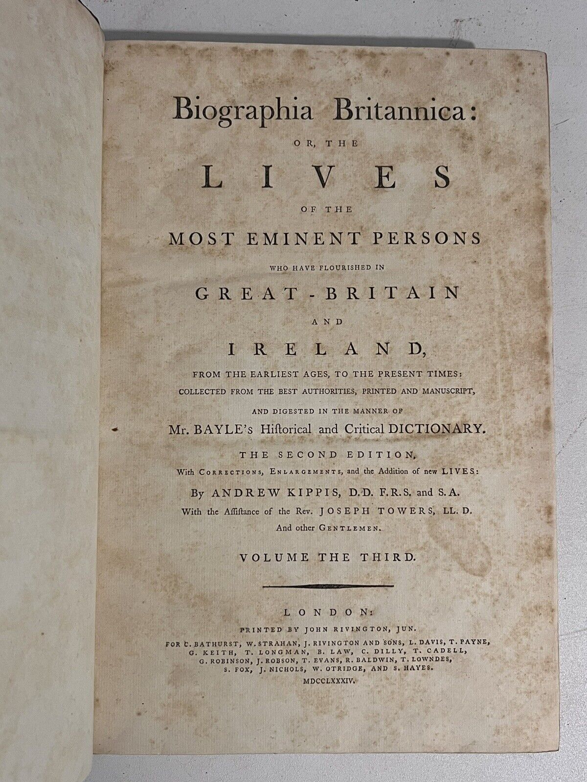 Biographia Britannica 1778-93