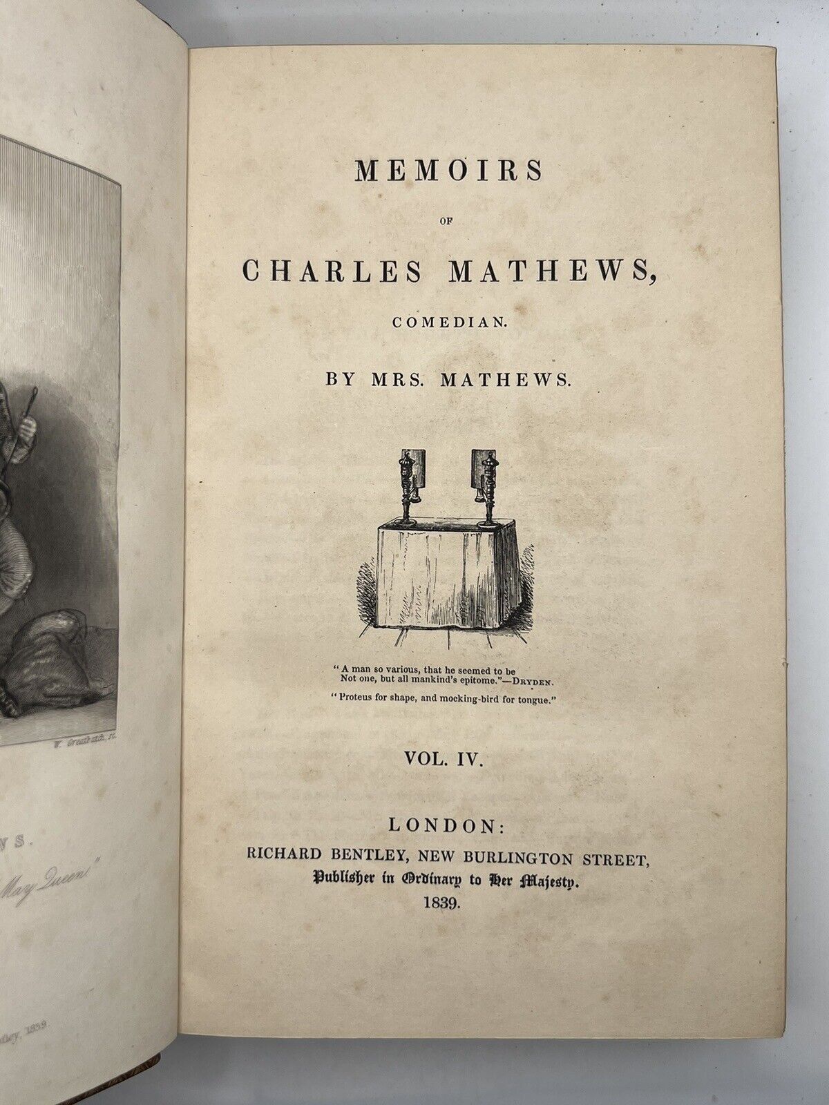 Memoirs of Charles Mathews 1838 First Edition