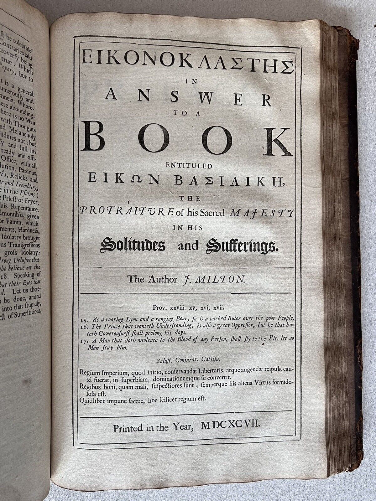 The Works of John Milton 1697 First Edition