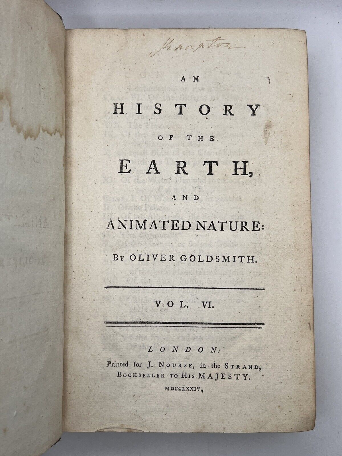 The History of the Earth and Animated Nature 1774 Oliver Goldsmith First Edition