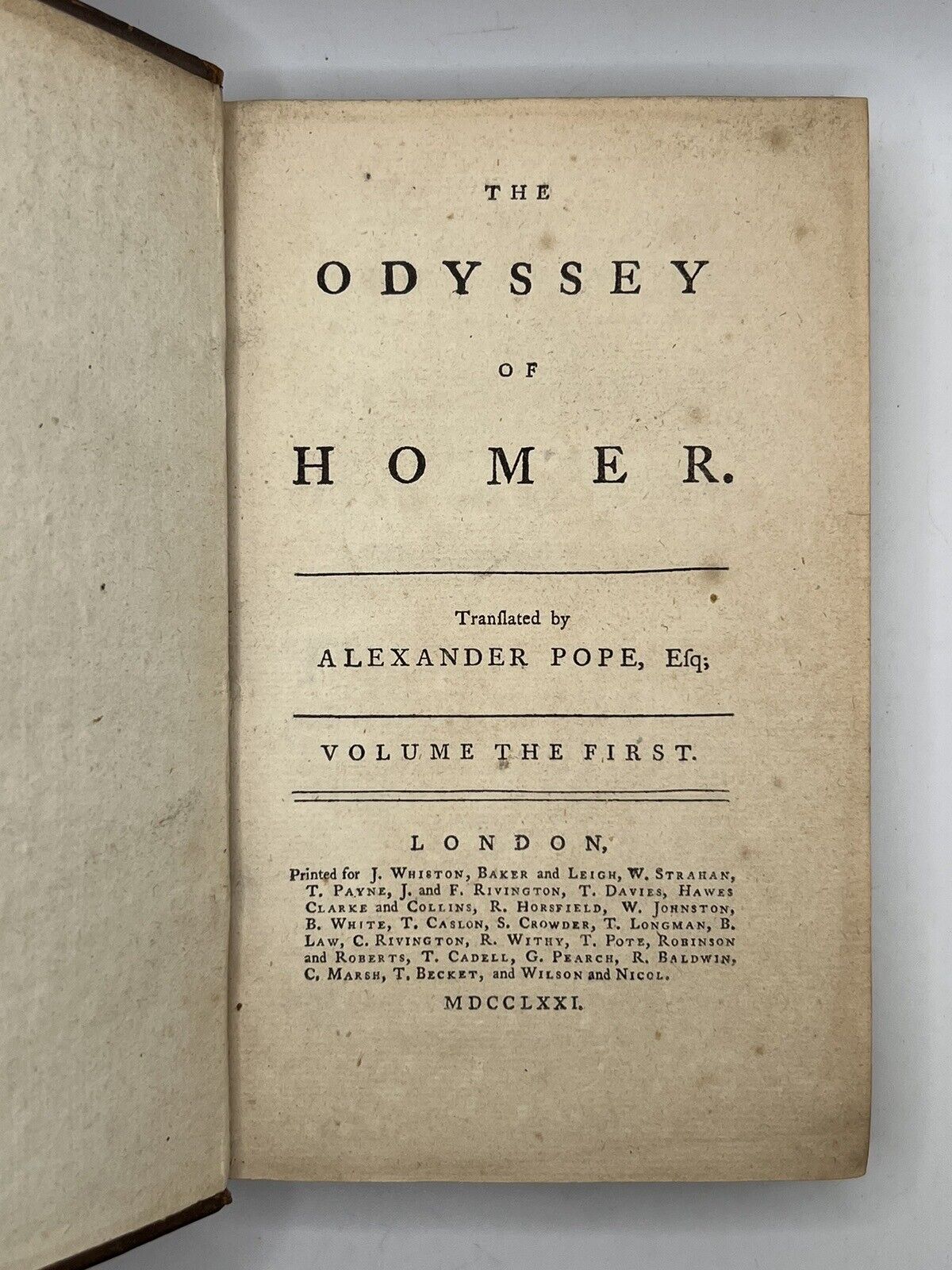 Homer's Iliad and Odyssey 1771 Alexander Pope Edition