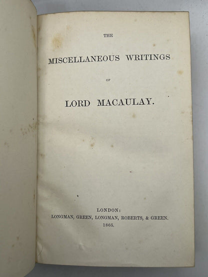 Macaulay's History of England, Essays & Writings 1863-6