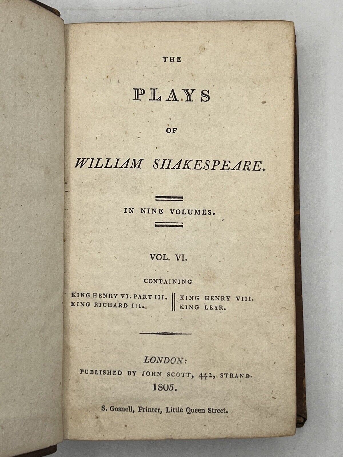 The Plays of William Shakespeare 1805