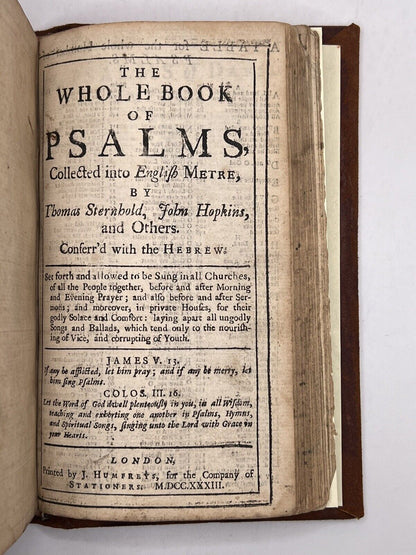 1700s Antique King James Bible -John Baskett Old & New Testaments and Psalms 1733